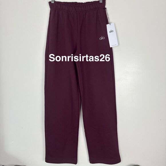 ALO Yoga Accolade Sweatpant Straight Leg Burgundy Size XXS - Picture 4 of 16